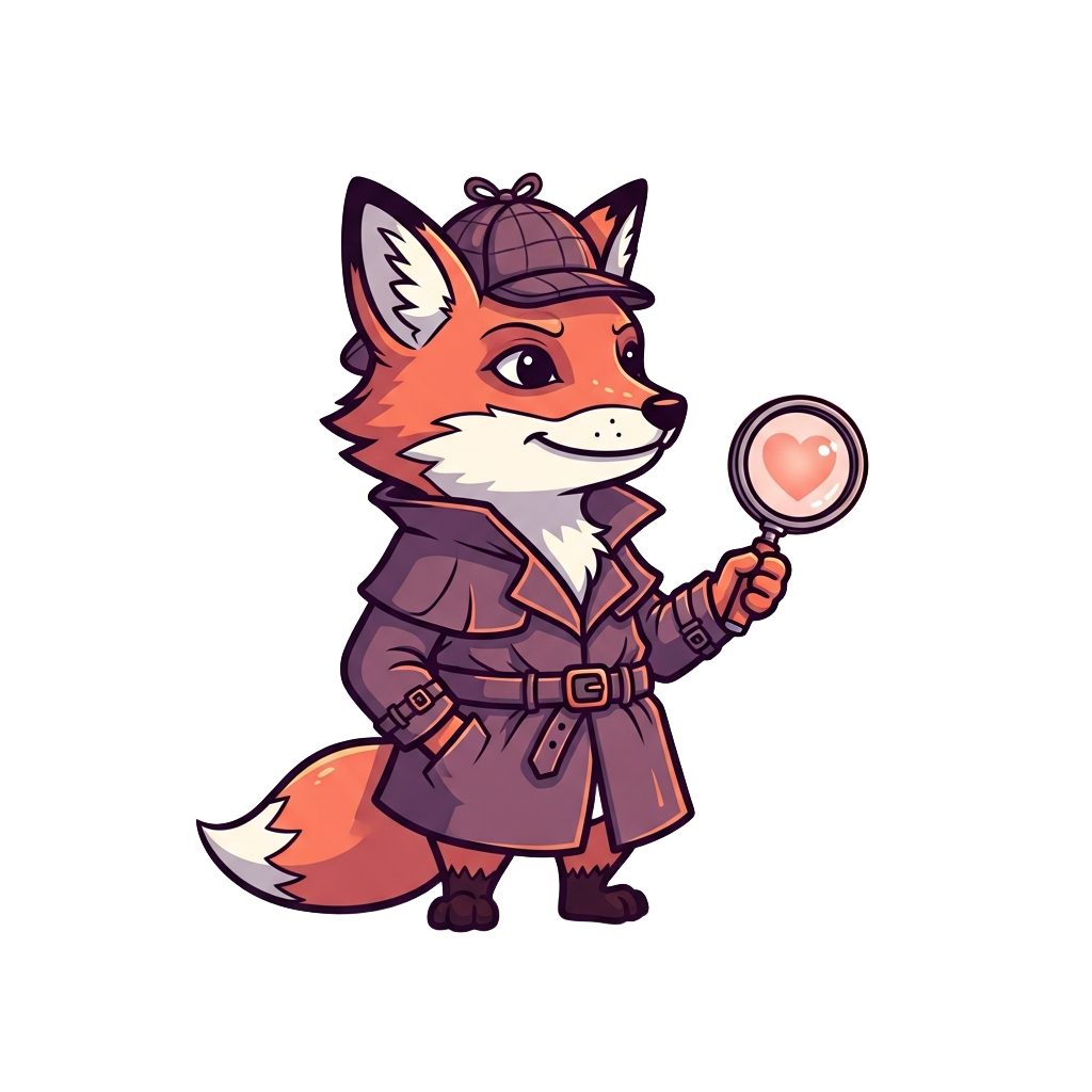 Scout the fox detective mascot